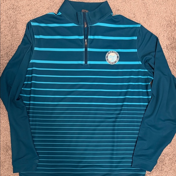 St. Andrews Scotland Swilcan Bridge Peter Millar Pullover Zip Shirt - M Unworn